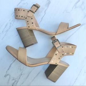 Max Studio Sirenty Nude Block Heel Sandal Size 10M